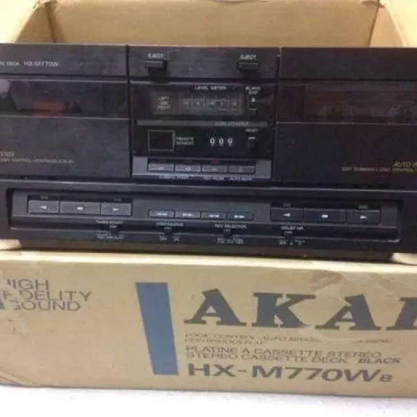 akai-doppel cassetten deck midihx-m770w dolby b c - Bild 1 / 11