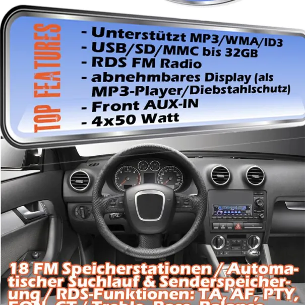 Autoradio - Drift 9 DR7095 FM USB MP3 SD Car Player - Bild 2 / 12