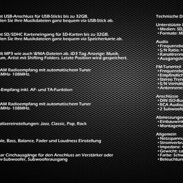 Berling Doppel Din Radio USB SD Aux RDS Fernbedienung - Bild 5 / 14