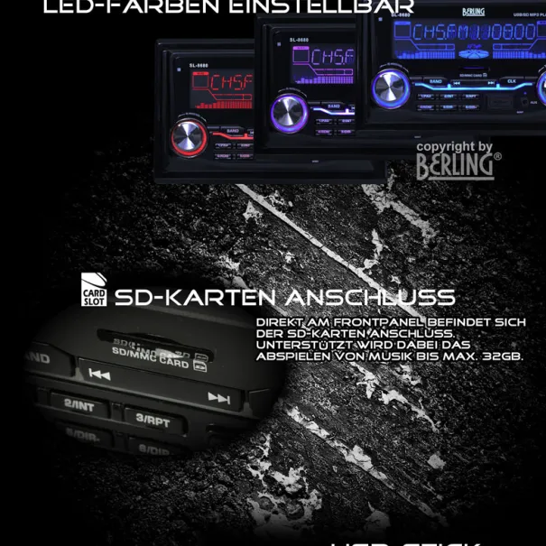 Berling Doppel Din Radio USB SD Aux RDS Fernbedienung - Bild 8 / 14