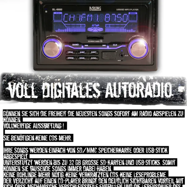 Berling Doppel Din Radio USB SD Aux RDS Fernbedienung - Bild 1 / 14