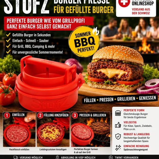 Burgerpresse für gefüllte Hamburger NEU OVP - Bild 2 / 2