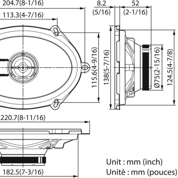 Einbaulautsprecher OVAL Neu OVP 5x7 3 Weg Kenwood - Bild 2 / 15