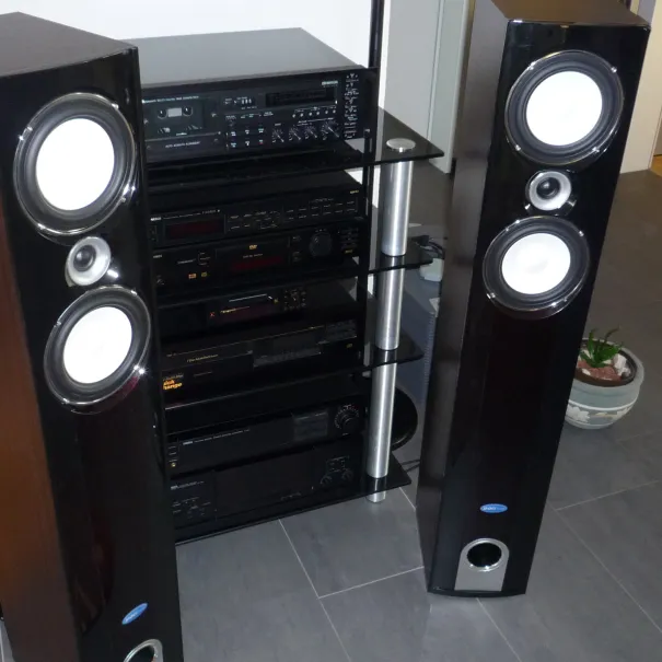 Hifi Standboxen Edles Design 3 Weg Bass Rohr Shock Ware - Bild 1 / 15