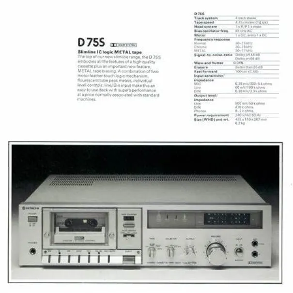 H I T A C H I - D-75 S silber Top Tape guter zustand. Kassetten - Bild 6 / 10