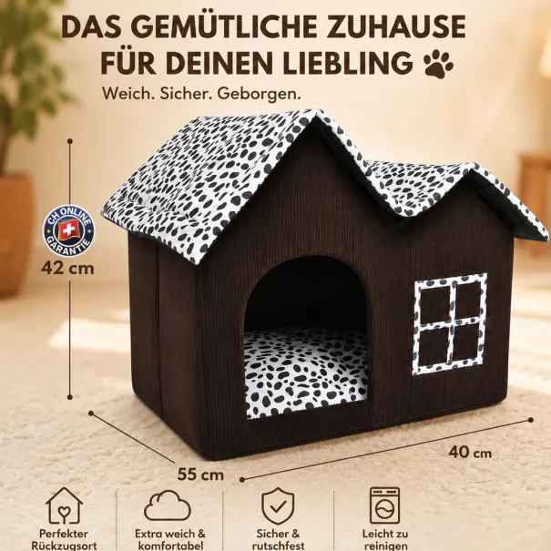 🏡 Hundehöhle und Katzenhöhle mit Kissen - Bild 1 / 1