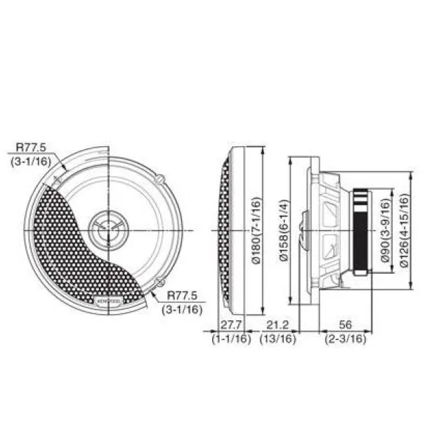Kenwood Sound 17cm 2 Weg Karbon 240 Watt Power KFC-X173 - Bild 6 / 13