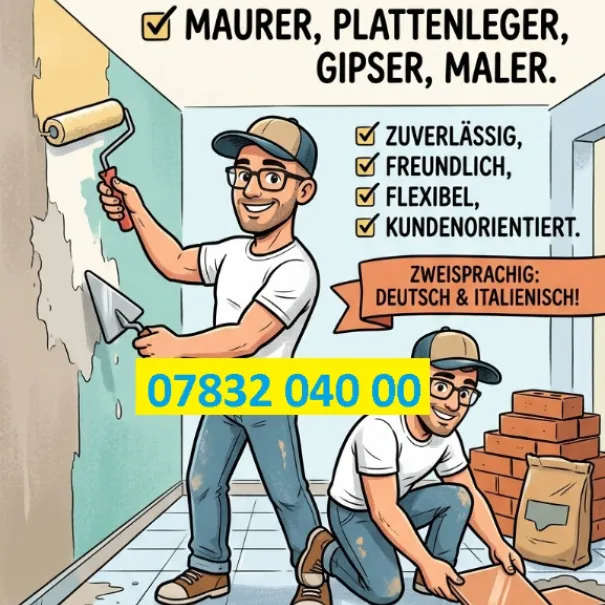 Maurer, Plattenleger, Gipser, Maler - Bild 1 / 2
