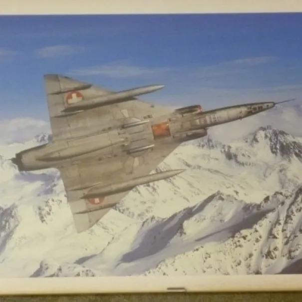 Militär Flugzeugbilder 1x Hunter Bild Gerahmt Alt 6x Flugzeugbilder div. - Bild 3 / 8