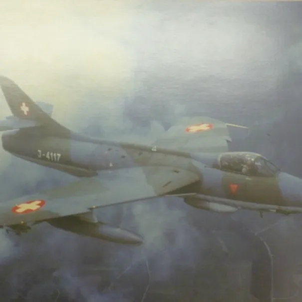 Militär Flugzeugbilder 1x Hunter Bild Gerahmt Alt 6x Flugzeugbilder div. - Bild 5 / 8