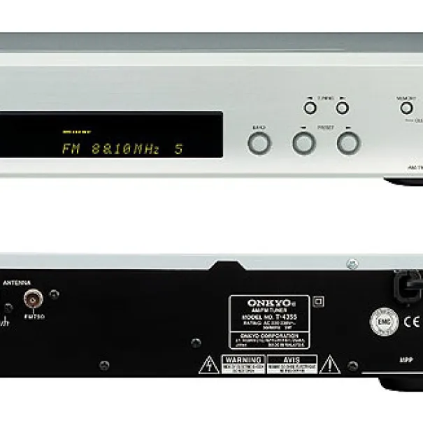 ONKYO Hifi Tuner Silber T-4355 Top Modell Radio Data System (RDS [PS/RT])- Frontplatte aus Aluminium - Bild 1 / 11