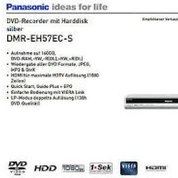 Panasonic DVD Recorder DMR-EH57EC-K 160GB Festplatte - Bild 4 / 11
