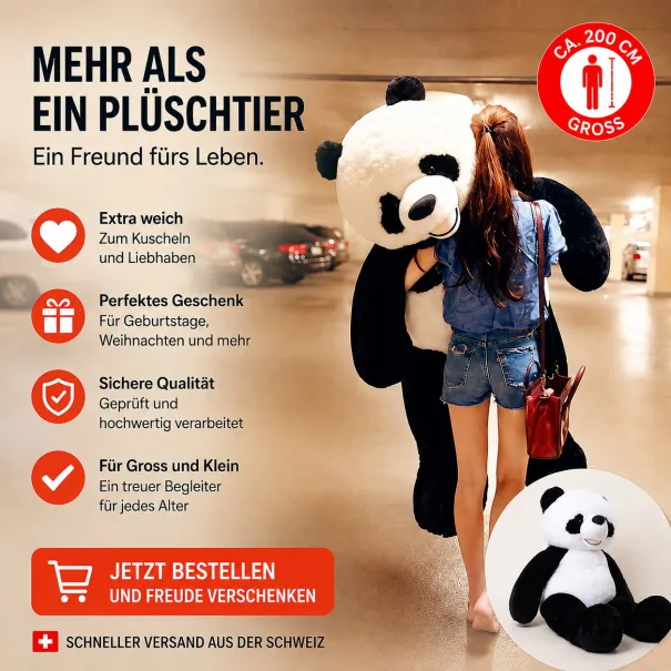 Panda XXL Plüschtier 200 cm - Bild 1 / 1