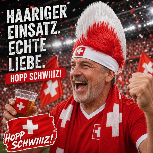 Schweiz Nati Irokesen Perücke Fanartikel 🇨🇭 - Bild 1 / 1