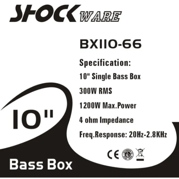 SHOck WARE BASS Lautsprecher BOX BX-110 - 66 1200 Watt Power Auto-Hifi-Musik. - Bild 2 / 9