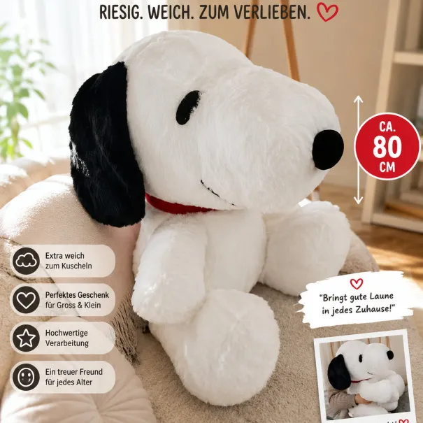 🐶 Snoopy XXL Plüschtier 80 cm für Fans - Bild 1 / 1