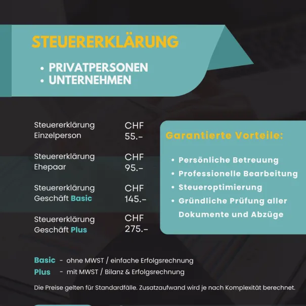 Steuererklärung professionell ausgefüllt - Bild 1 / 1