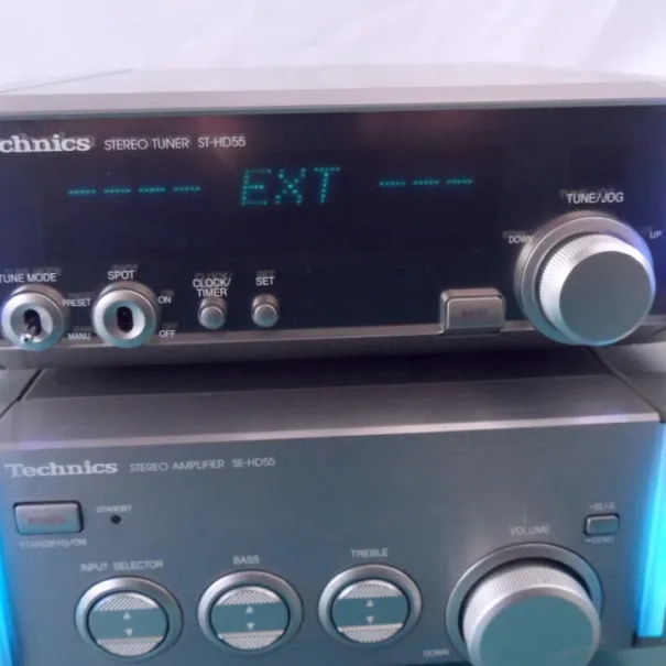 Technics   Mini System Hifi silber blau Led Leuchten Front  ST - H55     Tuner RDS  SE - HD 55  Amplifier Verstärker - Bild 1 / 12