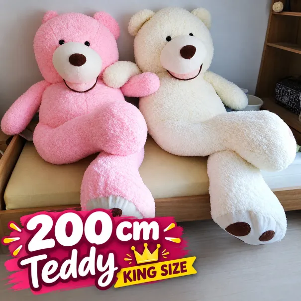 XXL Riesen Teddybär 200 cm rosa oder weiss - Bild 1 / 1