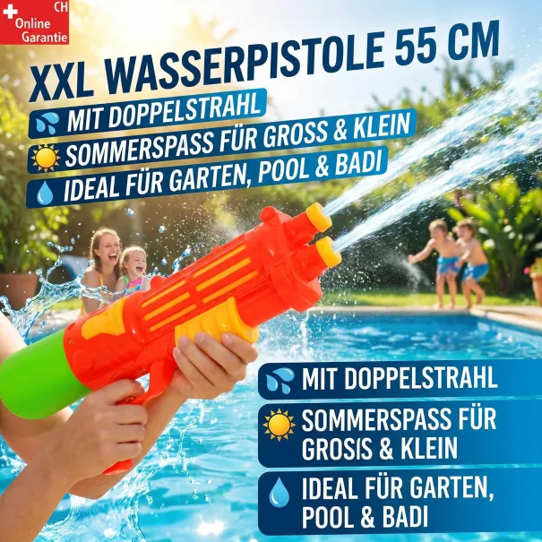 💦 XXL Wasserpistole 55 cm mit Doppelstrahl - Bild 1 / 1