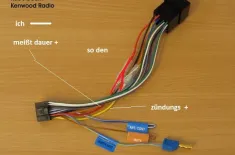 ISO Kabelsatz 1 DIN ORIGINAL zu Allen Kenwood Autoradios Bestell Nr: KCA- ISO-1