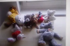 Verschidene Stofftiere
